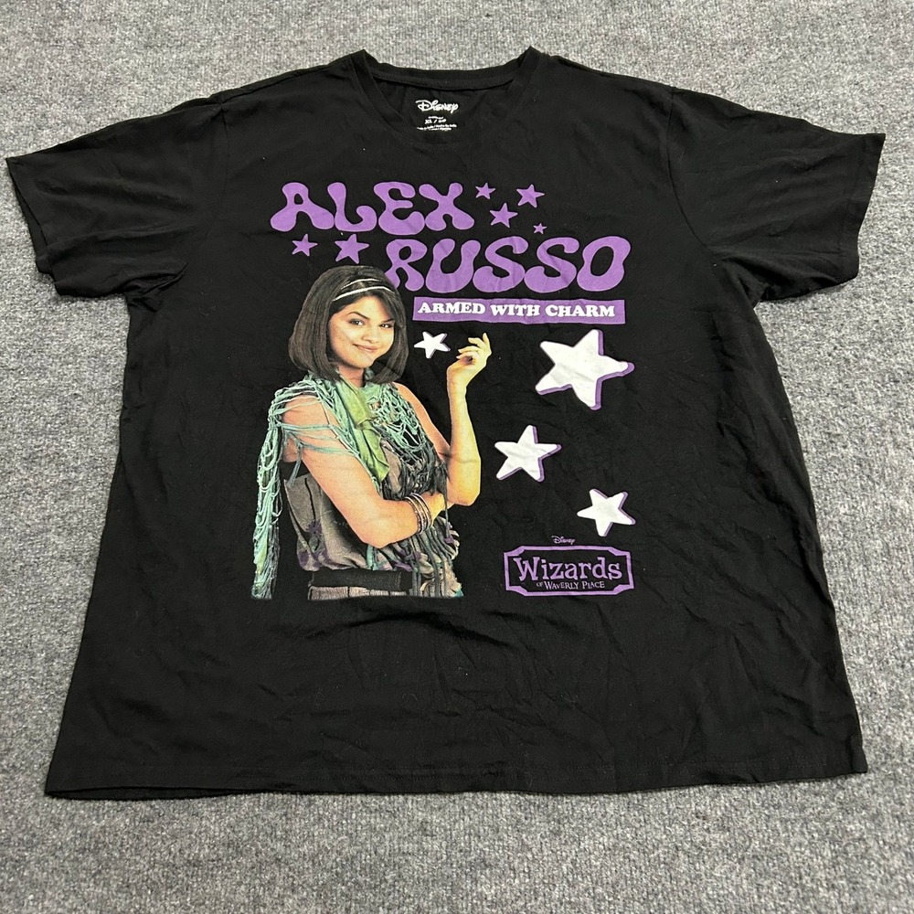 Disney T-Shirt Womens Size XL Black Alex Russo Wizards of Waverly Place Graphic